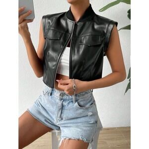 Man-made Leather Vest